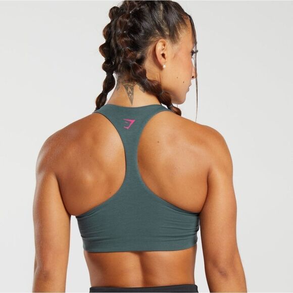 Gymshark Lifting Graphic Bralette Size XS Smokey Teal/Pink NWT in Packaging - Picture 2 of 9